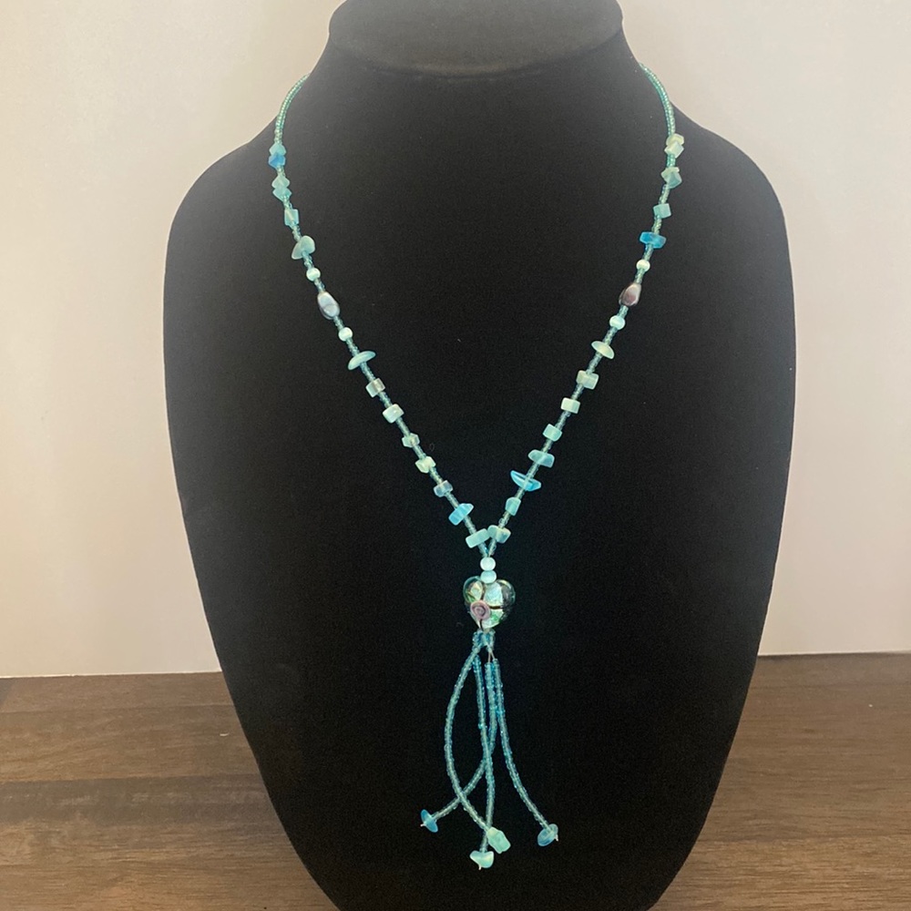 Turquoise Costume Tear Drop Necklace